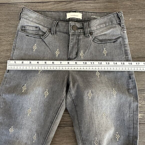 Sundance Jeans Womens Gray Denim Primrose Skinny Sequined Diamond Sz 26 - Picture 16 of 16